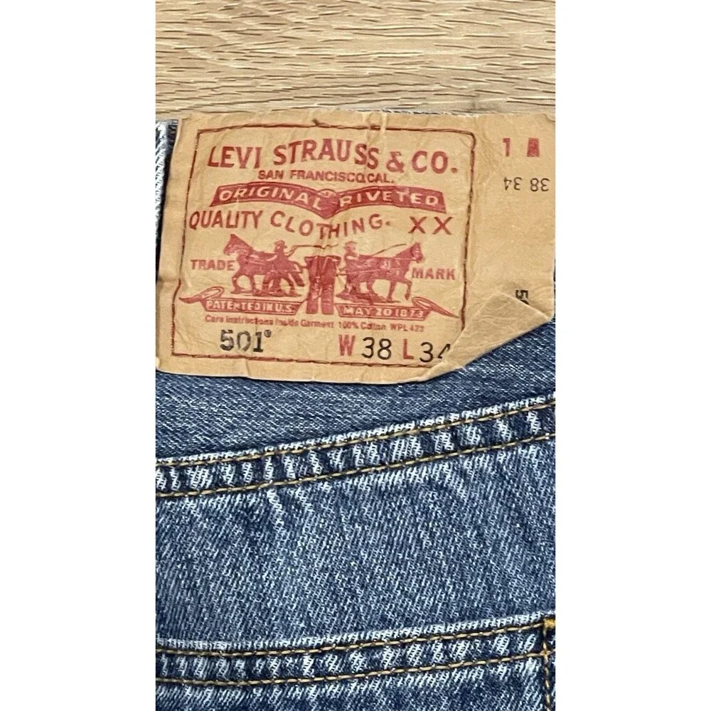 Vtg Levi’s 501 Button Fly Straight Leg Jeans 36x30 Made In Haiti